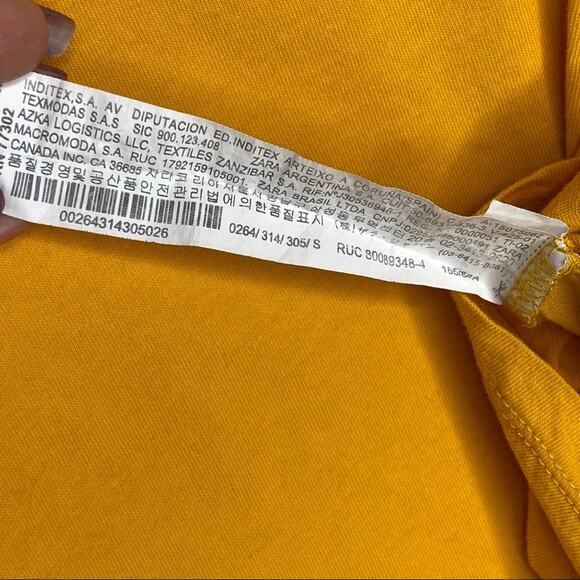 Zara Trafaluc Flutter Sleeve Orange Crop Top Shirt Size Small - Picture 3 of 7